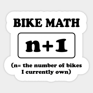 Bike Math N + 1 Cyclist Sticker